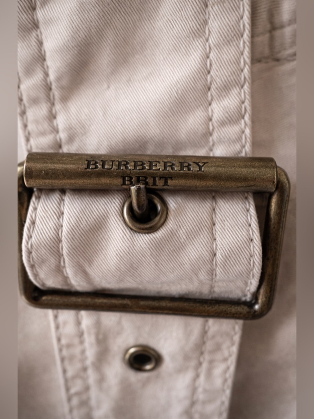 Burberry Brit Trench Coat Beige Nova Check Lined Belted US 14 UK 16 - Picture 9 of 17